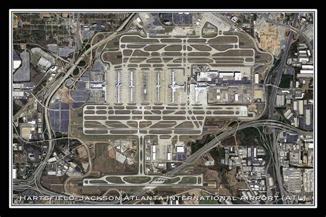 Hartsfield-Jackson Atlanta Intl Airport Georgia Satellite Poster | Hartsfield–jackson atlanta ...