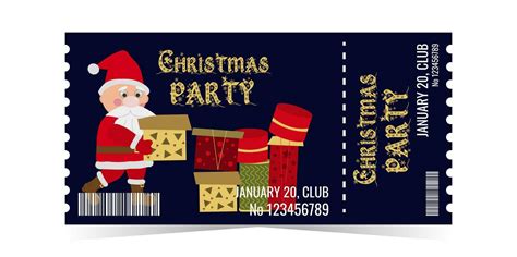 Christmas Party Ticket layout template card design 32766169 Vector Art ...