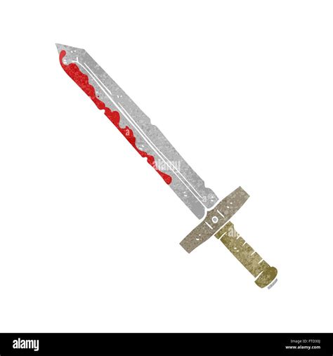 freehand retro cartoon bloody sword Stock Vector Image & Art - Alamy