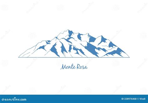 Monte Rosa Massif, Height Relief, Drawing Stock Photography ...