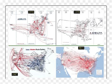 Historic Delta Airlines Route Map - Delta Airline Routes Map Past Clipart (#4571838) - PikPng