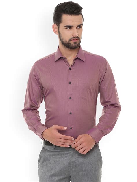 Buy Van Heusen Men Mauve Regular Fit Self Design Formal Shirt - Shirts for Men 7671767 | Myntra