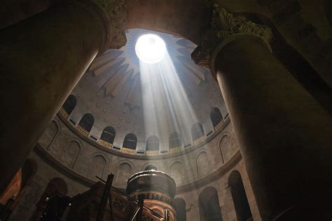 Israel, Jerusalem, Church Of The Holy Sepulchre, Ray Of Light Inside The Church Digital Art by ...