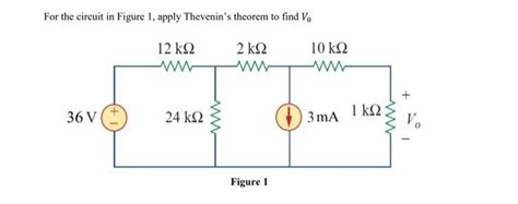 Solved For the circuit in Figure 1, apply Thevenin's theorem | Chegg.com