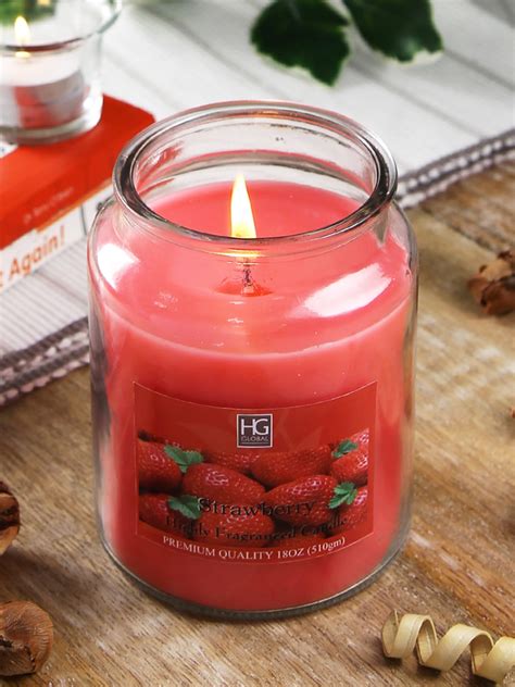 Buy HOSLEY Red Strawberry Scented Jar Candle 18oz - Candles for Unisex 11014500 | Myntra