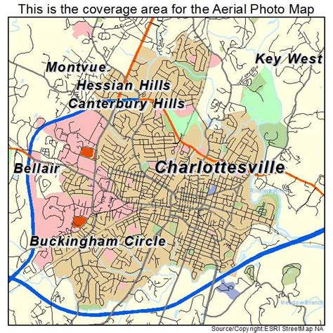 Aerial Photography Map of Charlottesville, VA Virginia