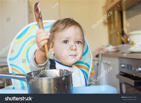 Funny Baby Child Getting Messy Eating Stock Photo 1806661783 | Shutterstock