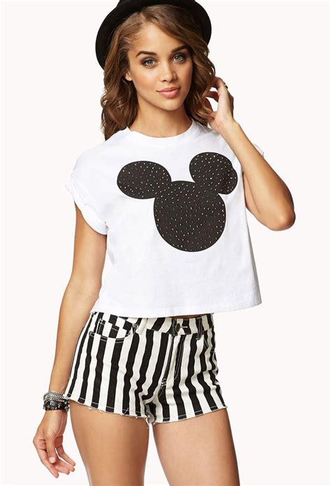 Mickey Mouse Cropped Tee | FOREVER21 - 2000050206 (With images) | Crop ...