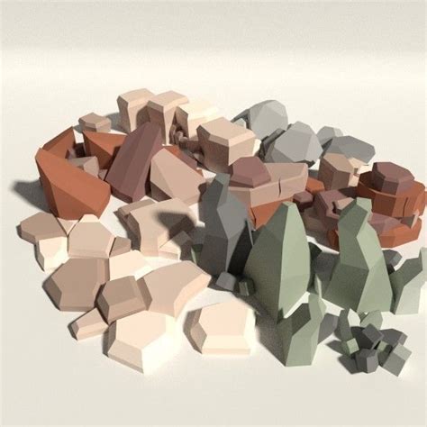 Low Poly Rock Pack 3D asset VR / AR ready | CGTrader