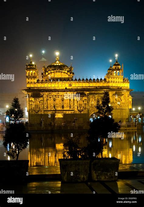 The Golden temple at night Stock Photo - Alamy