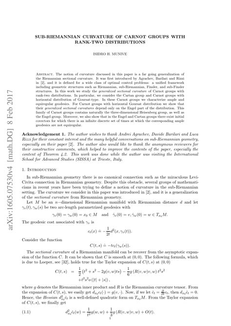 (PDF) Sub-Riemannian curvature of rank-two distributions