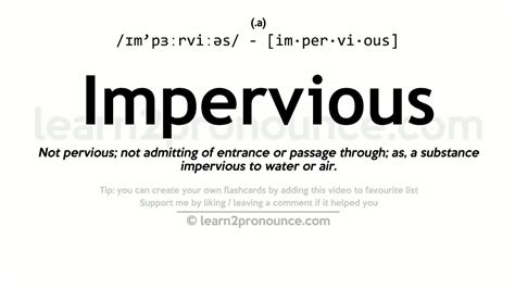 Pronunciation of Impervious | Definition of Impervious - YouTube