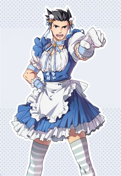 ace attorney - phoenix wright in maid dress | Phoenix wright, Ace, Cartoon