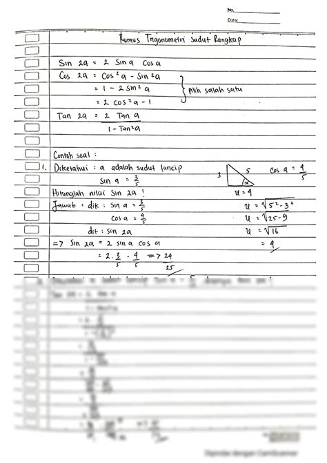 SOLUTION: Rumus trigonometri sudut rangkap dan contoh soalnya - Studypool