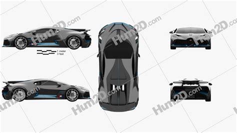 Bugatti Divo 2019 Blueprint in PNG - Download Vehicles Clip Art Images