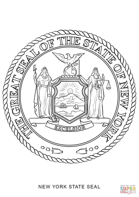 New York State Seal coloring page | Free Printable Coloring Pages