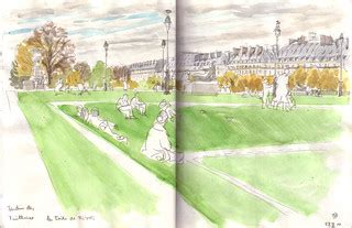 111028 jardin des Tuileries, Paris | Neocolor sketchbook Car… | Flickr