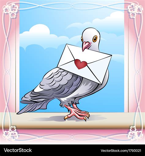 Pigeon with letter Royalty Free Vector Image - VectorStock