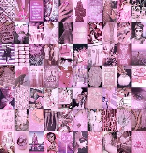 70 PCS Boujee Pink Aesthetic Photo Collage Kit Baddie Room - Etsy Israel | Baddie room, Pink ...