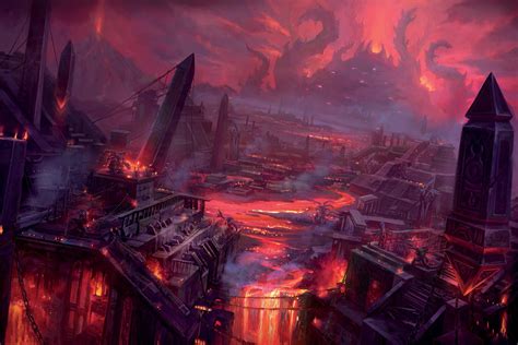 Burned buildings digital wallpaper, World of Warcraft, fantasy art ...