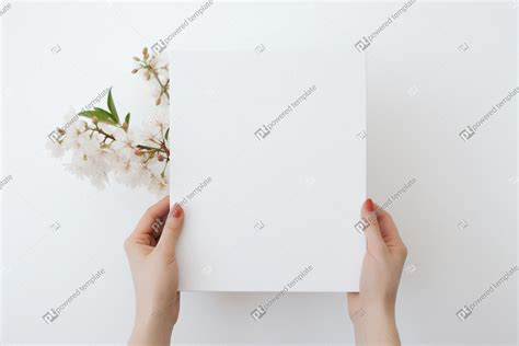 Minimalist Hand Holding White Book on Floral Still Life Canvas ...