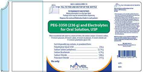 POLYETHYLENE GLYCOL-3350 AND ELECTROLYTES (Novel Laboratories, Inc.): FDA...