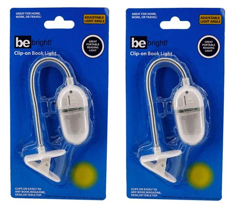 Clip-on Book Light, Portable Reading Light, 7.75in, (2 Pack, White) Batteries Included - Walmart ...