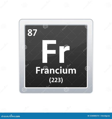 Francium Periodic Table Of The Elements Vector Illustration Eps 10 ...