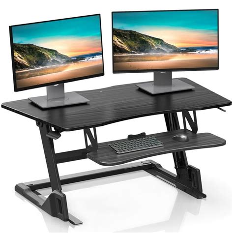 FENGE Stand Up Desk Converter 42 inch Height Adjustable Standing Desk ...