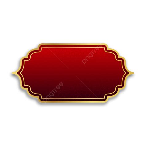 Red And Golden Islamic Banner Shape Text Box, Red And Golden, Islamic Banner Shape, Text Box PNG ...