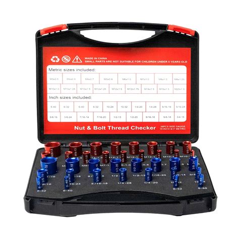 Amazon.com: Nut and Bolt Thread Checker Nut Bolt Size Gauge- 36 Male ...