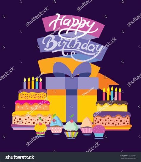 Happy Birthday Doodle Banner Vector Illustration Stock Vector (Royalty Free) 611777495 ...