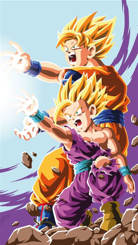 Wallpaper Phone - Goku And Gohan Full HD Dragon Ball Gt, Dragon Ball Tattoo, Dragon Ball Super ...