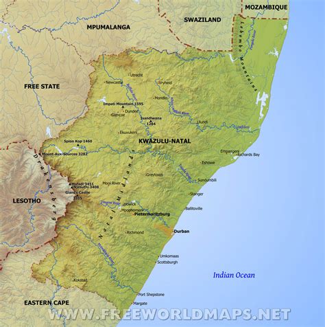 KwaZulu-Natal map - South Africa