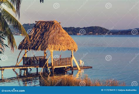 Peten lake stock image. Image of department, itza, orange - 117278419