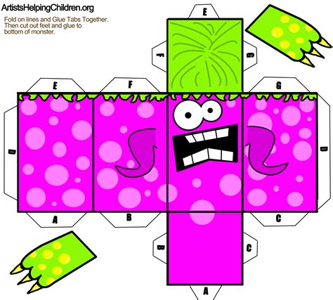 Foldable Paper Monster Toy Figures for Kids to Make on Halloween - Kids ...