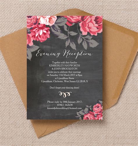 Wedding Reception Invitation Top 10 Printable Evening Wedding Reception Invitations ...