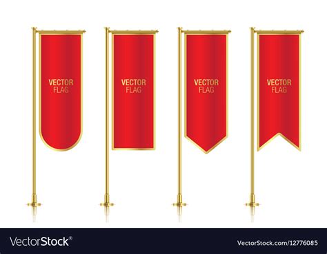 Red vertical banner flag templates Royalty Free Vector Image