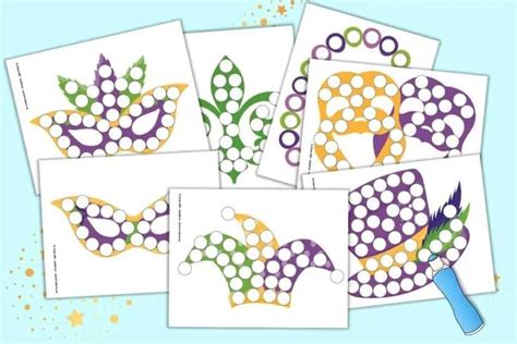 7+ Free Printable Mardi Gras Dot Marker Coloring Pages | Bingo marker ...