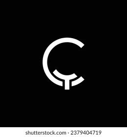 Letter Ct Logo Design Black White Stock Vector (Royalty Free) 2379404719 | Shutterstock