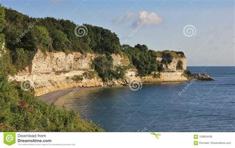 Stevns Klint, Chalk Stone Cliff at the East Coast of Denmark. Stock Photo - Image of rock ...