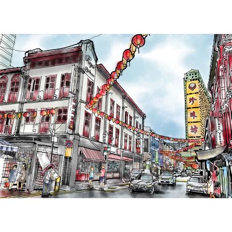 Chinatown Art Print | Just Sketch