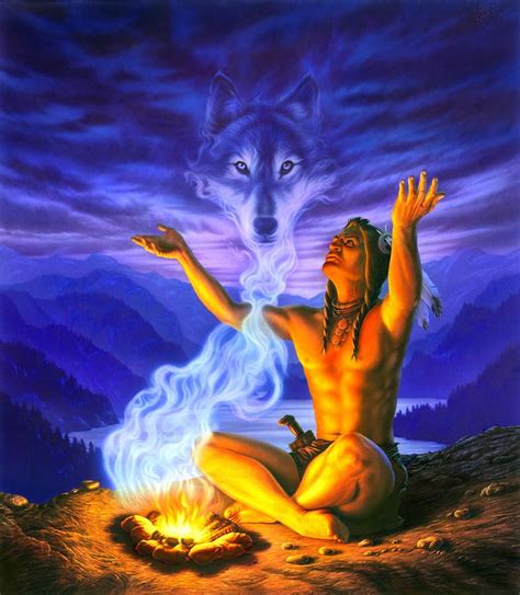 Indian Wolf Spirit by MGL Meiklejohn Graphics Licensing in 2020 | Native american artwork ...