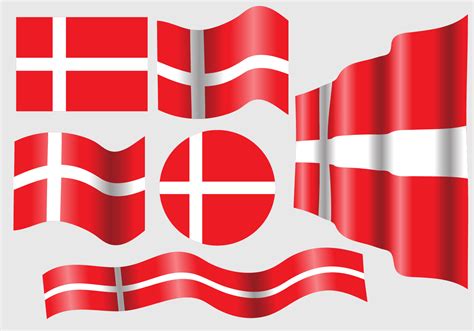 Danish Flag Vector Set 142890 Vector Art at Vecteezy