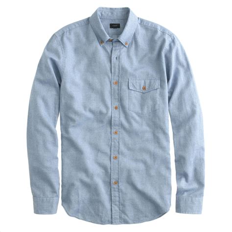 J.crew Slim Brushed Twill Shirt In Mini-herringbone in Blue for Men | Lyst