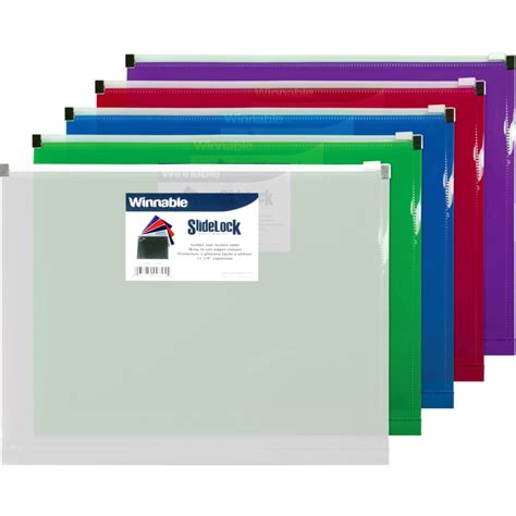 Winnable SlideLock® Poly Zipper Envelopes 13" x 10" Assorted Colours ...