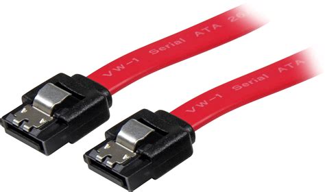 ST LSATA18: Cable SATA 6 Gb - s fe. > SATA fe., 45 cm, red, Metal at reichelt elektronik