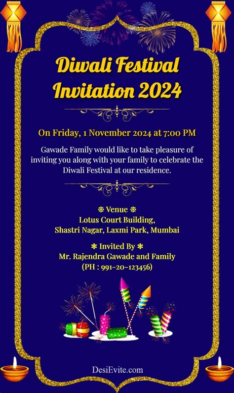 Diwali Party Invite Template