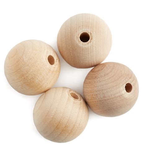 1" Bulk Unfinished Wood Round Beads - Beads - Jewelry Making - Craft Supplies - Factory Direct Craft