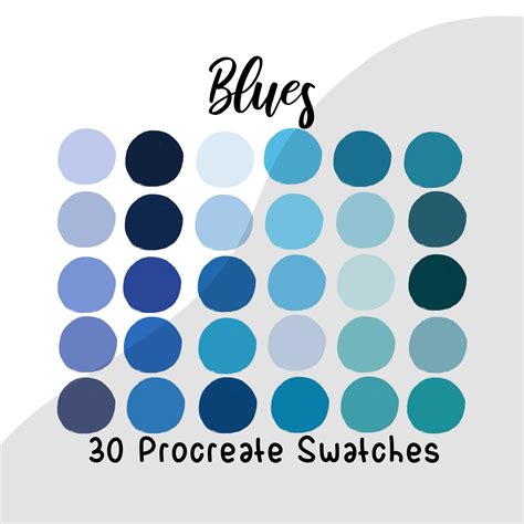 Procreate Palette Swatches, Procreate Color Palette, Blue Palette Procreate Blue Swatches, Ipad ...